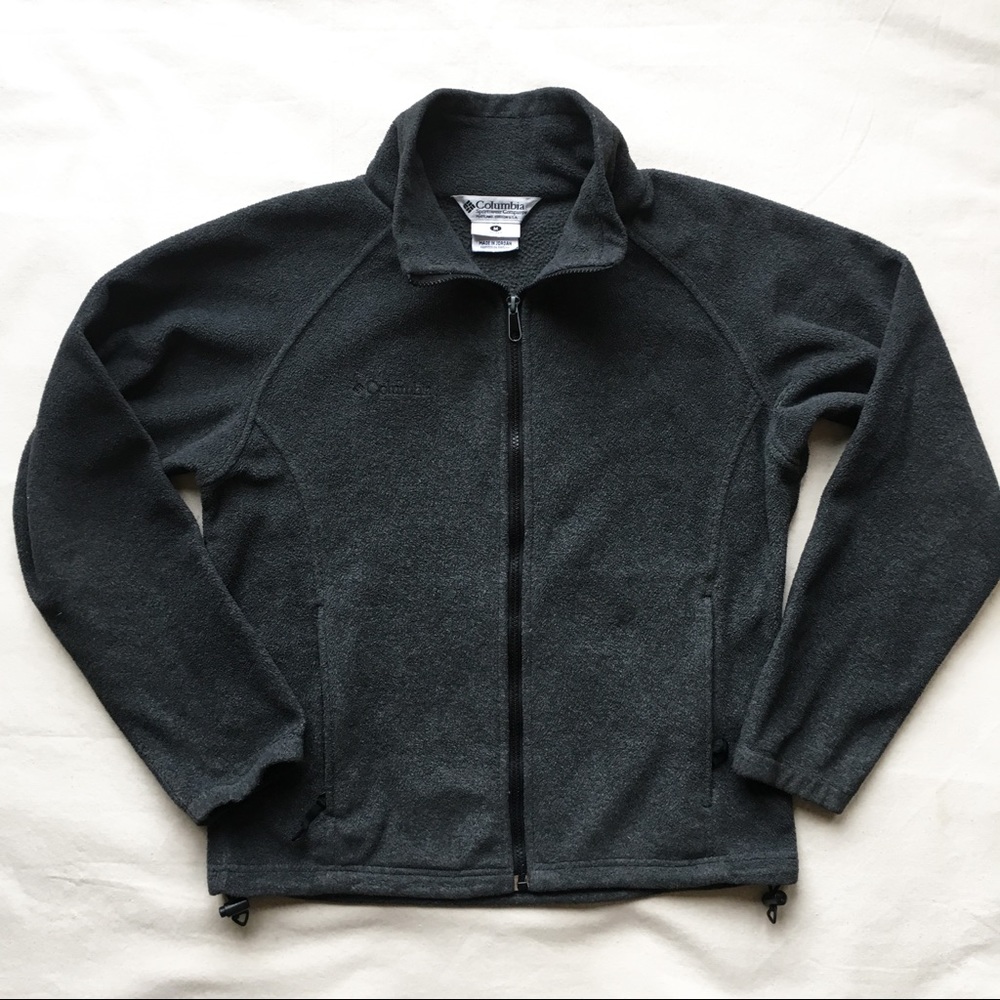 Columbia W's Fleece Zip-Up Charcoal Jacket, MEDIUM